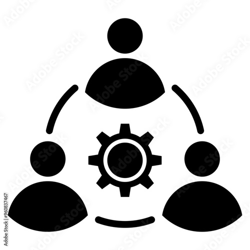 Teamwork icon with glyph style