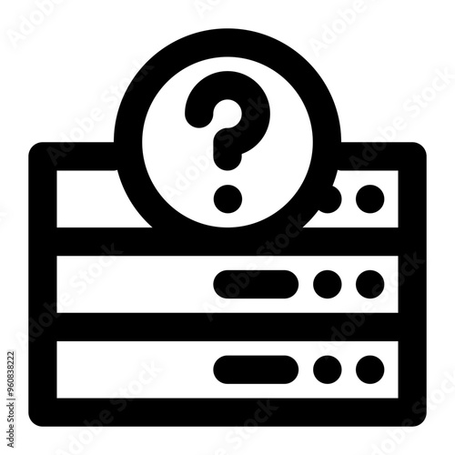 query, databases, request, information technology, computer outline icon