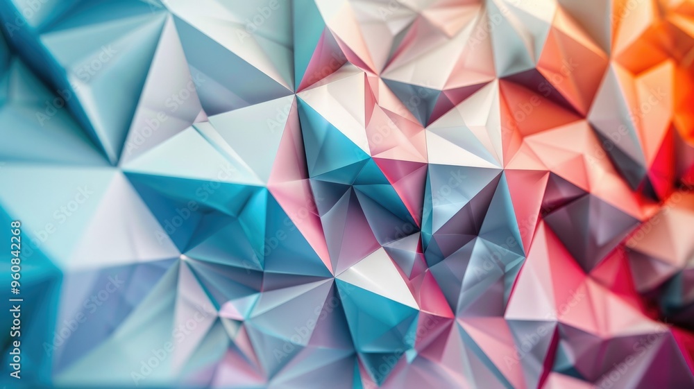 Abstract vibrant geometric background with triangular shapes in blue and pink hues Abstract vibrant geometric background with triangular shapes in blue and pink hues