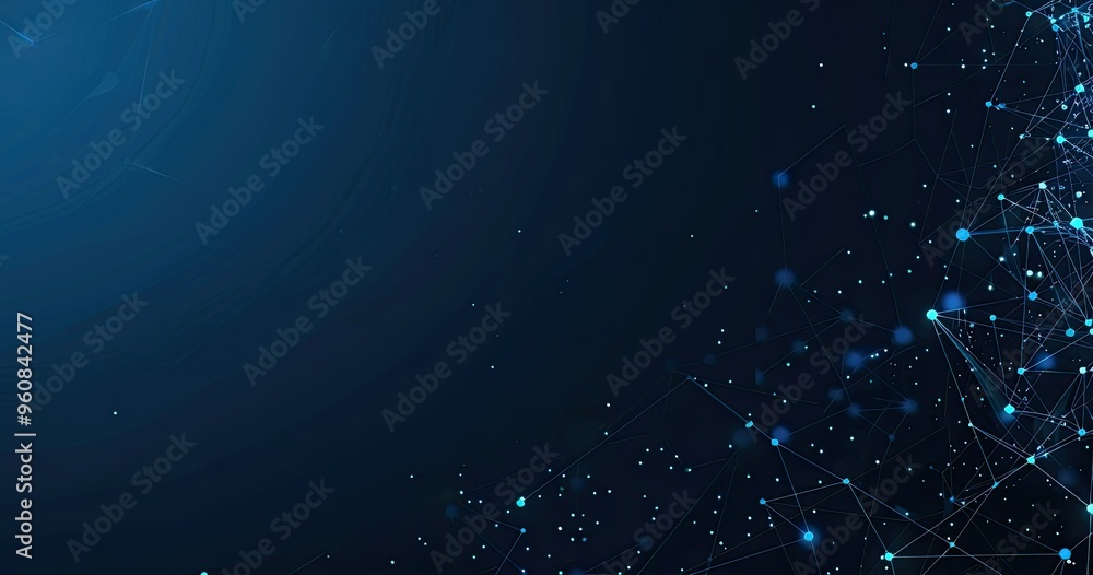 Obraz premium A digital abstract background featuring interconnected lines and glowing dots, symbolizing technology and data networks.