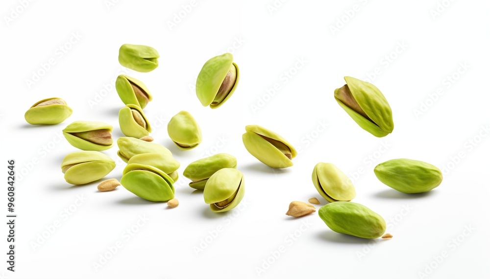pistachio nuts on white background pistachio nuts on white background