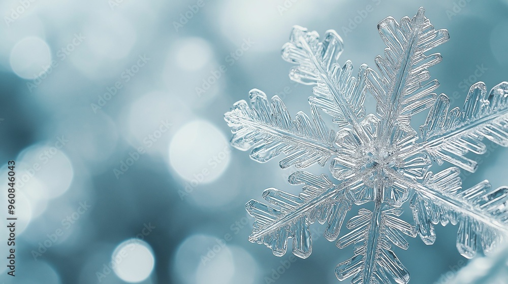 A highly detailed snowflake rests on fluffy snow, with soft, glowing bokeh lights in the background. A highly detailed snowflake rests on fluffy snow, with soft, glowing bokeh lights in the background.