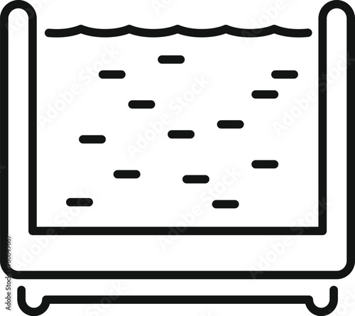 Water treatment plant cleaning pool icon in outline style for any design