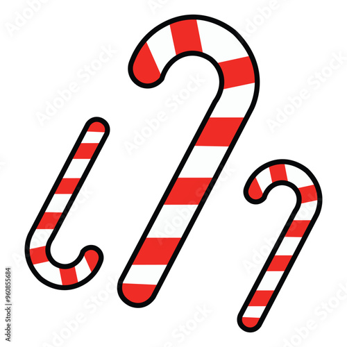 Candy Cane Cartoon symbol, and vector, Can be used for web, print, and mobile