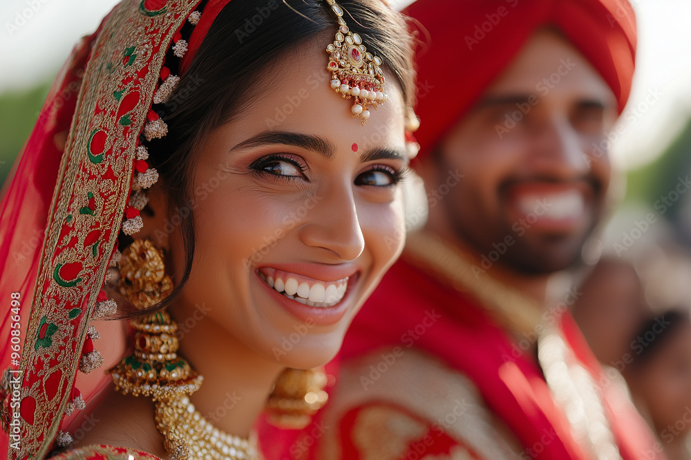 indian traditional wedding of happy indian couple, generative AI Stock ...