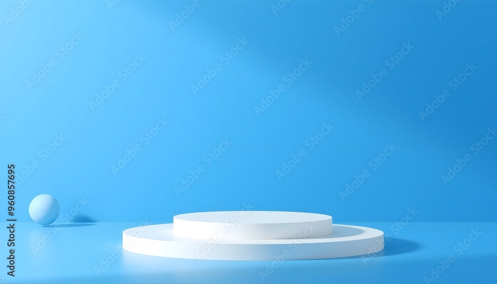 Blue and white podium pedestal with matte colour background. Style-77 Blue and white podium pedestal with matte colour background. Style-77