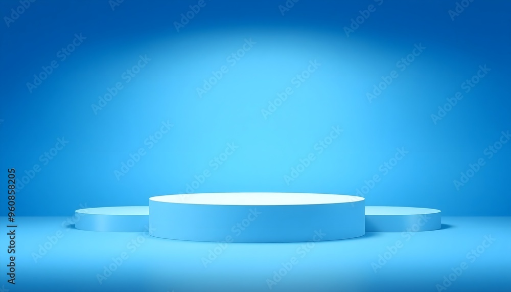 Blue and white podium pedestal with matte colour background. Style-56 Blue and white podium pedestal with matte colour background. Style-56