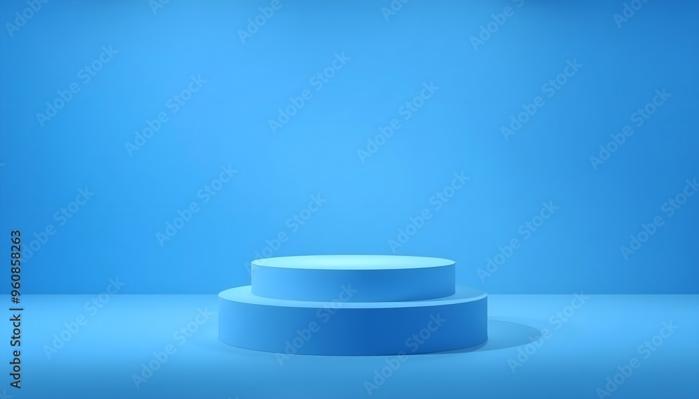 Blue and white podium pedestal with matte colour background. Style-51 Blue and white podium pedestal with matte colour background. Style-51