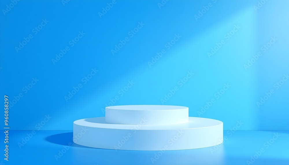 Blue and white podium pedestal with matte colour background. Style-49 Blue and white podium pedestal with matte colour background. Style-49