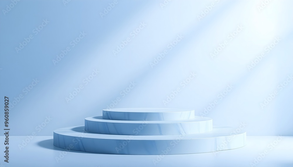 Blue and white podium pedestal with matte colour background. Style-11 Blue and white podium pedestal with matte colour background. Style-11