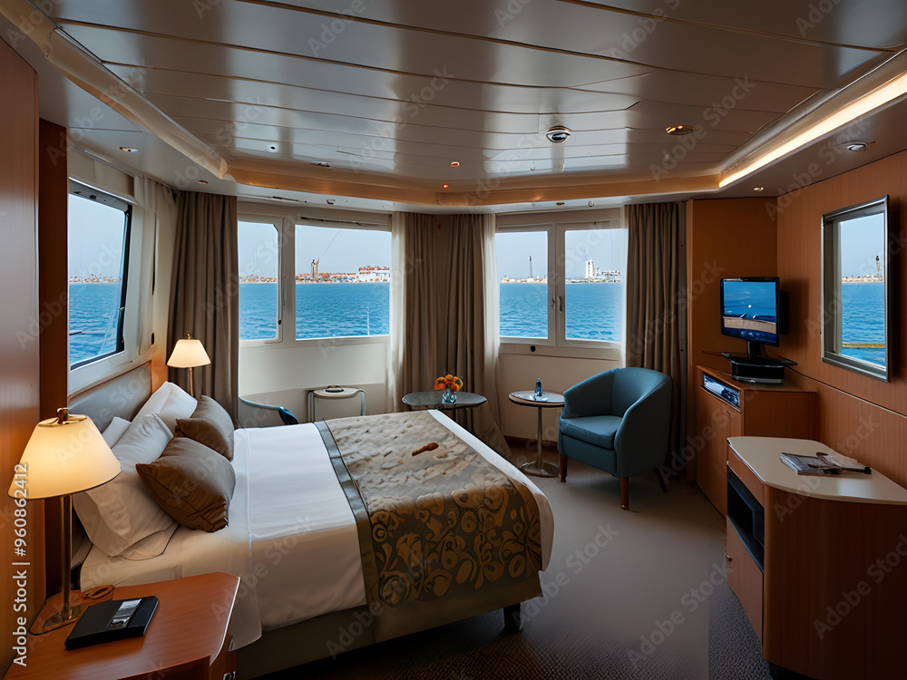 Fototapeta premium View from Aurea Suite on MSC Sinfonia in the Port of Venice