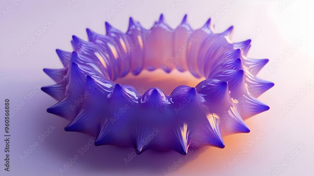 Abstract Purple Spiky Ring D Render Abstract Purple Spiky Ring D Render