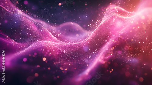 Abstract Pink and Purple Glitter Wave Background