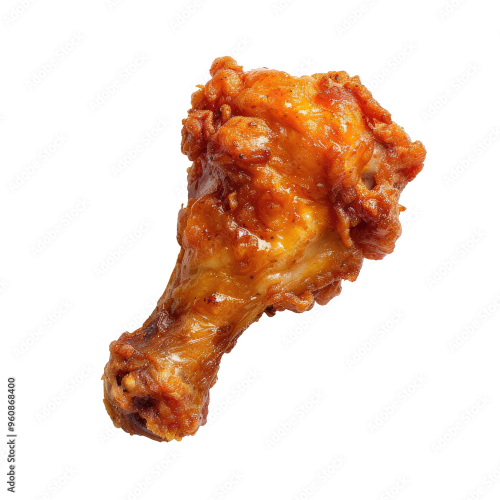 Fried Chicken Wing Drumette on Pure White Background Fried Chicken Wing Drumette on Pure White Background