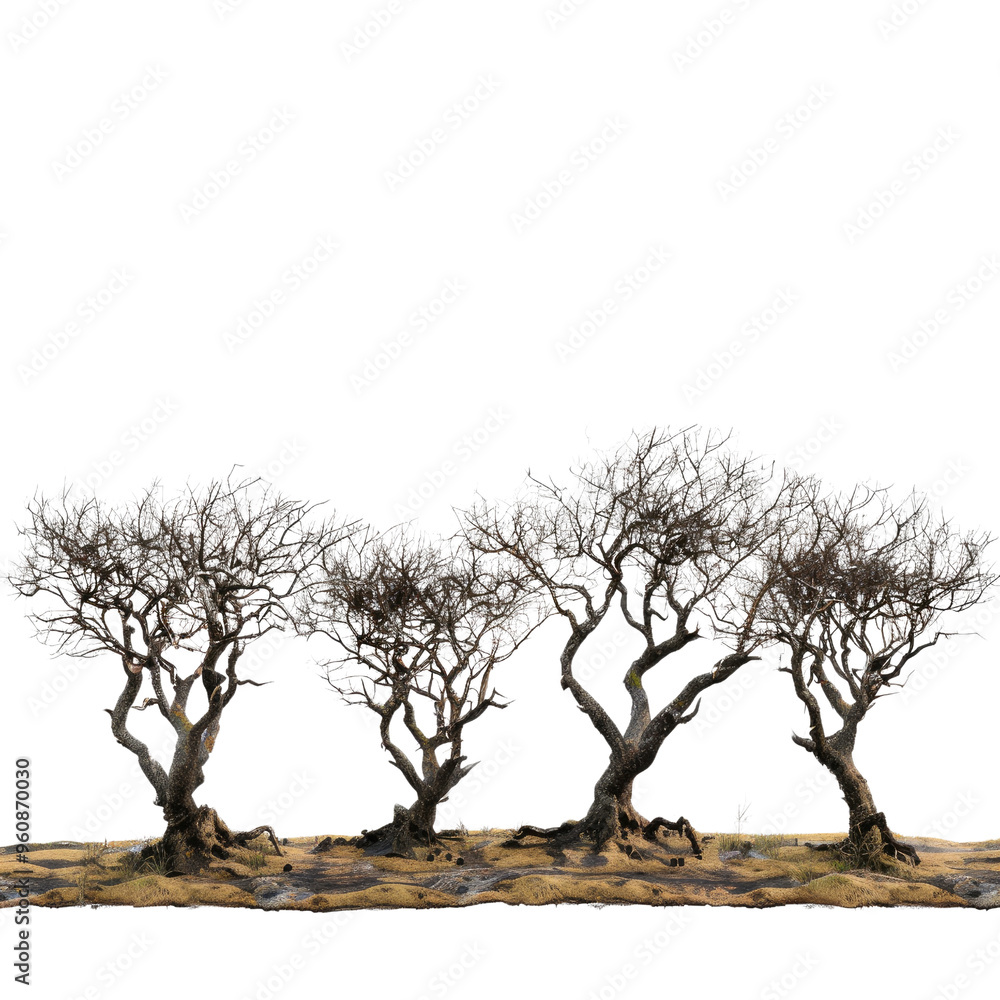 row of trees with transparent background for creative projects row of trees with transparent background for creative projects