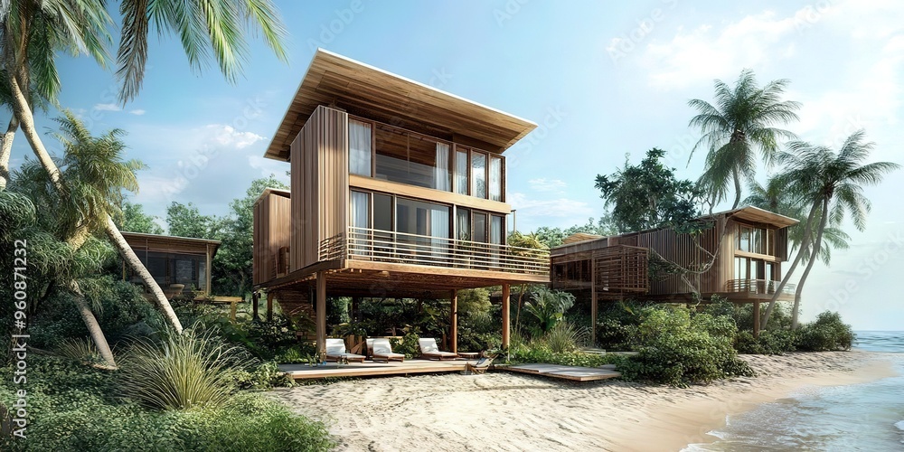 Beach house resort with eco-friendly design Beach house resort with eco-friendly design