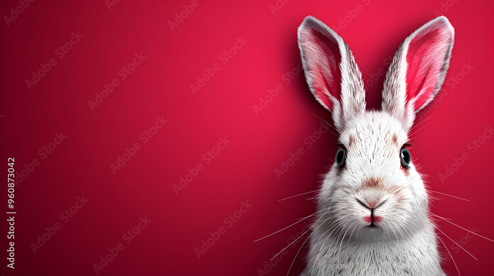 Obraz premium Happy Easter Greeting Card With White Paper Cut