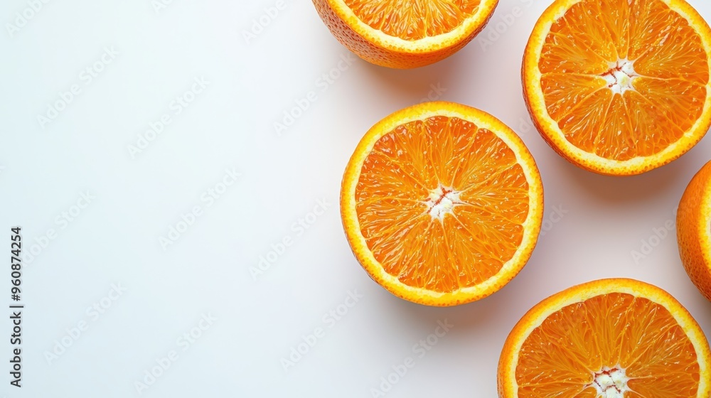 Fresh oranges, both whole and sliced, showcasing their vibrant orange skin and juicy flesh, isolated on white Fresh oranges, both whole and sliced, showcasing their vibrant orange skin and juicy flesh, isolated on white