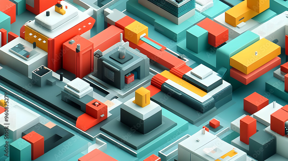 Abstract Geometric Shapes Colorful Cubes D Design Modern Architecture Abstract Geometric Shapes Colorful Cubes D Design Modern Architecture