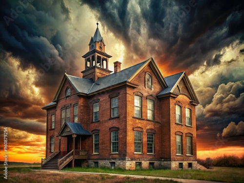 dramatic moody historic vintage school architecture