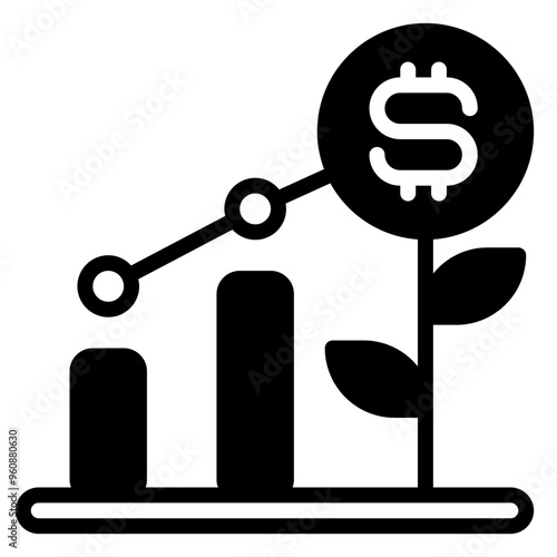Investment icon, glyph icon style