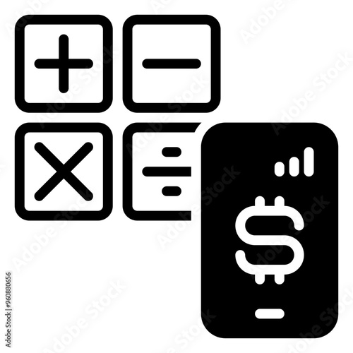 Calculate icon, glyph icon style