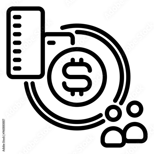 dividends icon, line icon style