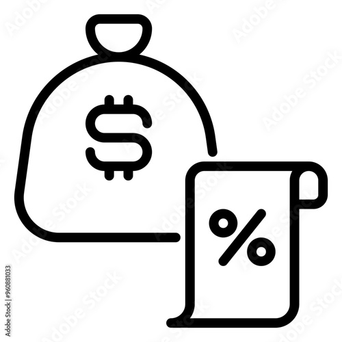 taxation icon, line icon style