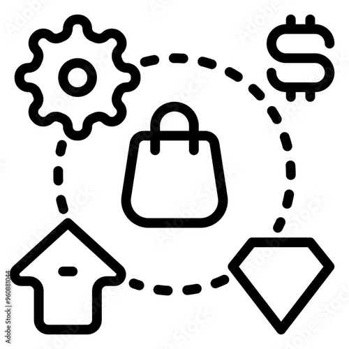 Wealth icon, line icon style
