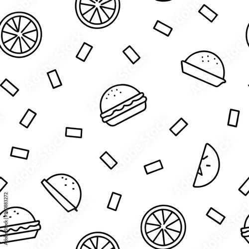 A festive arrangement features mouthwatering burgers and crispy french fries adorned with colorful confetti and fresh lemon slices creating a fun atmosphere