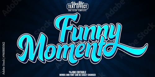 Funny editable text effect, customizable cartoon and humor 3d font style