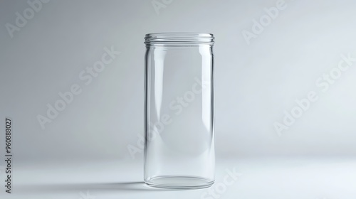 empty glass bottle on white background photo