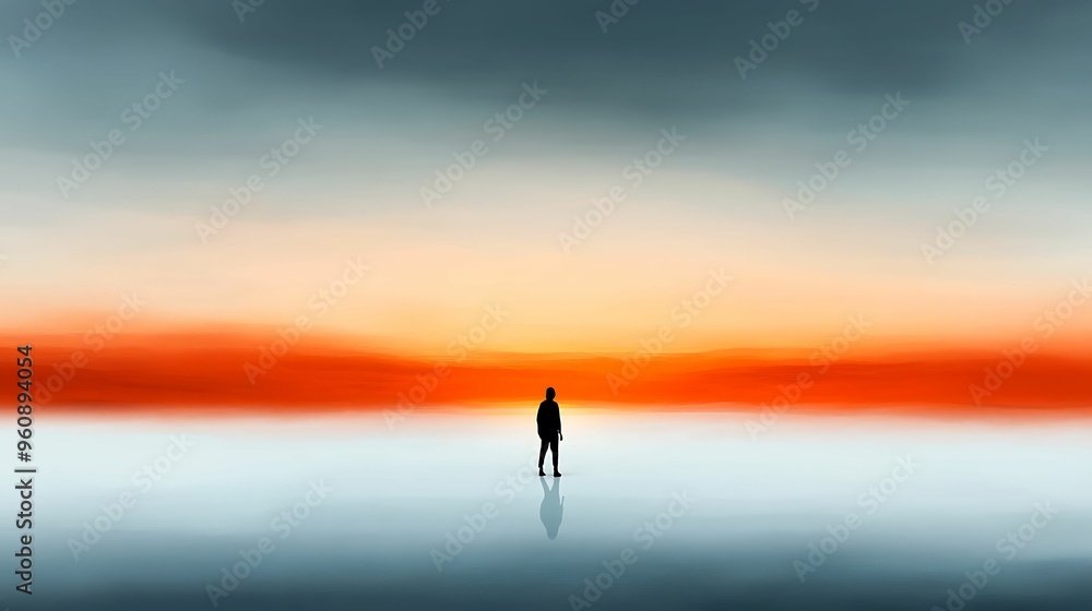 Ephemeral Reflections of Nostalgia - A Digital Painting of a Solitary Figure Embracing Faded Memories in a Soft Pastel Sunset Scene Ephemeral Reflections of Nostalgia - A Digital Painting of a Solitary Figure Embracing Faded Memories in a Soft Pastel Sunset Scene