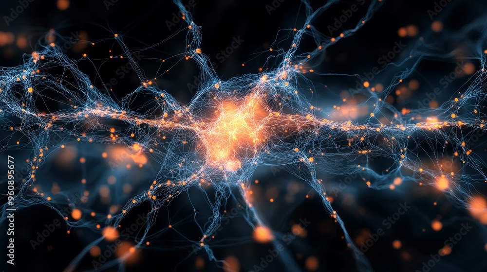A Dynamic Data Stream Visualizing AI Processing Through a Neural Network A Dynamic Data Stream Visualizing AI Processing Through a Neural Network