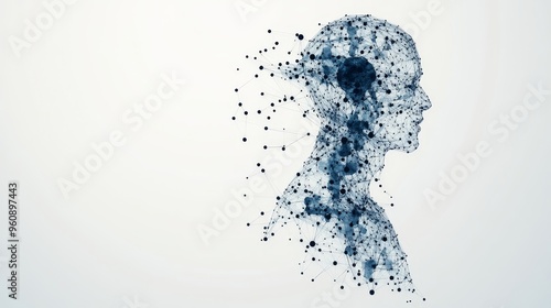 Wallpaper Mural A Human Silhouette of Data Points Showcasing Big Data and AI Integration in Technology Torontodigital.ca