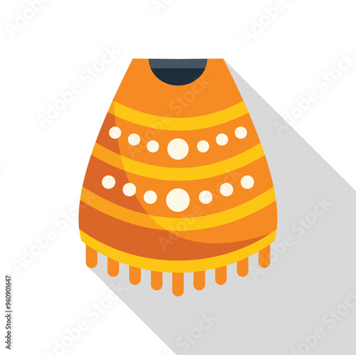 Mexican poncho with traditional ornaments is being worn on special occasions