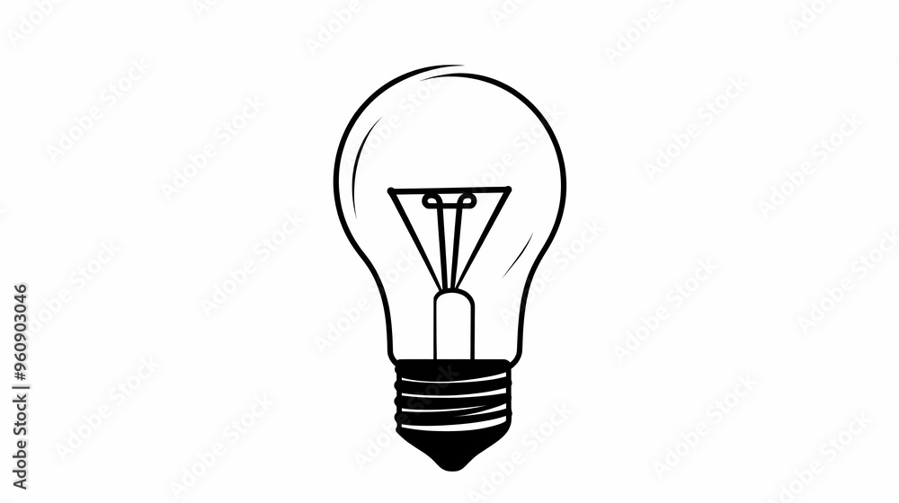 Light Bulb Icon Black and White Light Bulb Icon Black and White