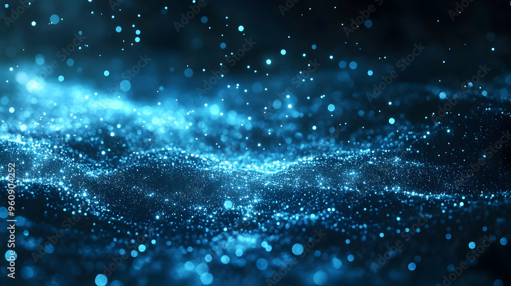 Abstract Blue Glitter Background with Bokeh Lights Abstract Blue Glitter Background with Bokeh Lights