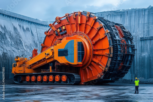 Large Mining Wheel Excavator in Open Pit Mine photo