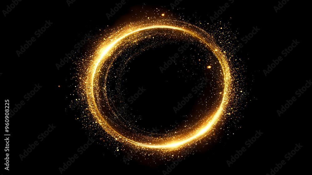 Golden Circle of Light with Glitter Effect Golden Circle of Light with Glitter Effect