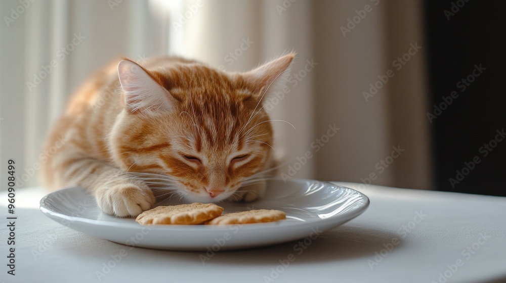 A fresh cat snack in a stylish white dish, isolated background, photography, normal angle, minimalist. A fresh cat snack in a stylish white dish, isolated background, photography, normal angle, minimalist.