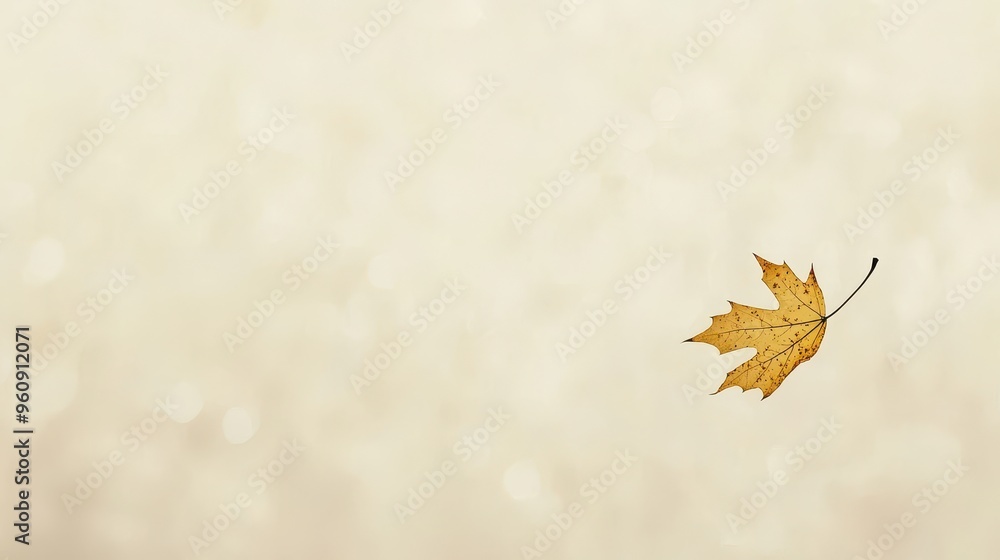Single Autumn Leaf on a Bokeh Background Single Autumn Leaf on a Bokeh Background
