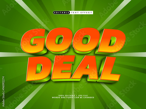 good deal editable text effect in discount and sale text style