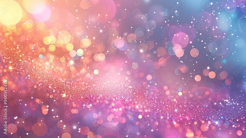 Abstract Pink and Blue Glitter Background with Blurred Lights Abstract Pink and Blue Glitter Background with Blurred Lights