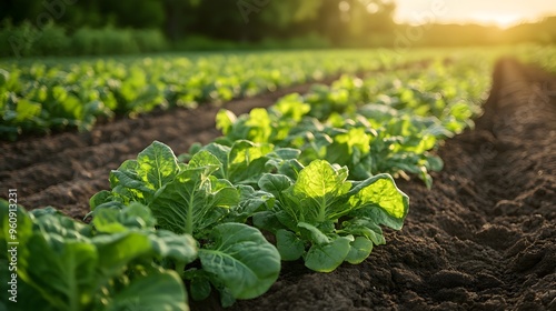 Sustainable Farming Practices in a Lush Green Agricultural Field