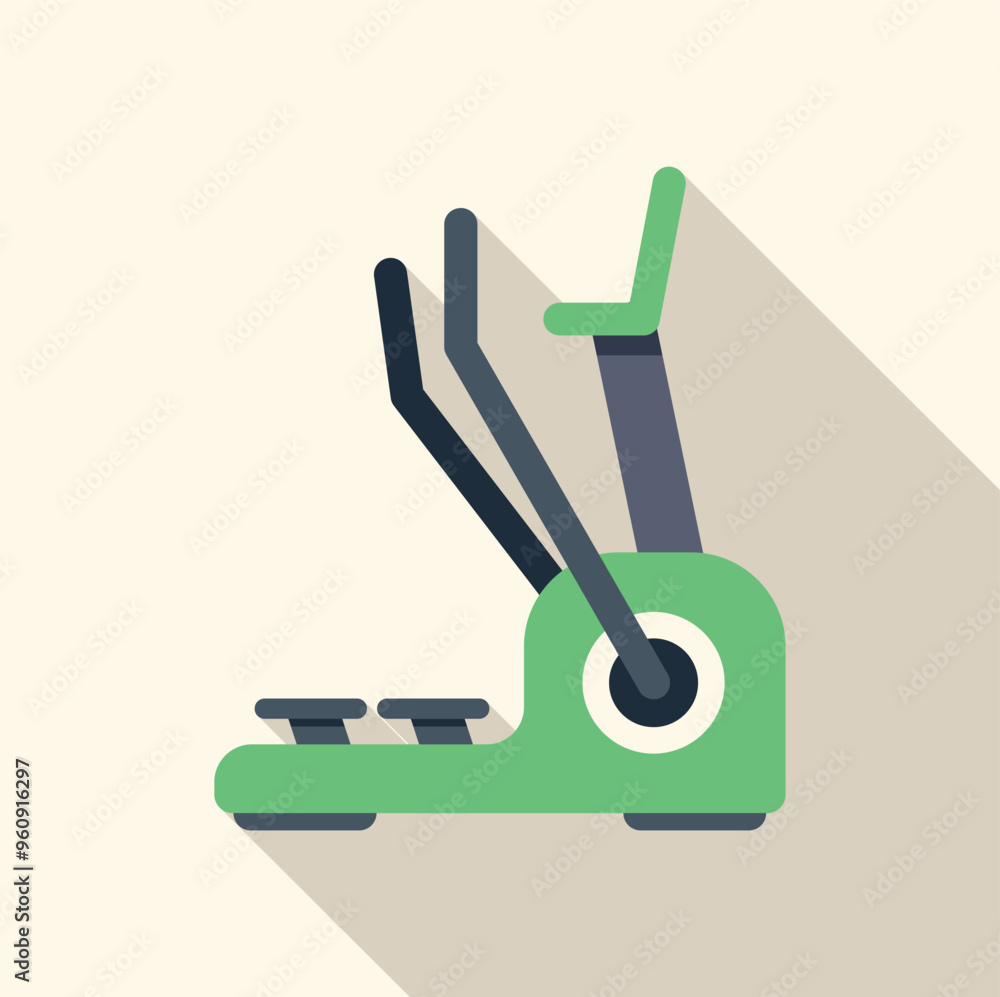 Elliptical trainer icon in flat style with long shadow, home gym equipment for exercising Elliptical trainer icon in flat style with long shadow, home gym equipment for exercising