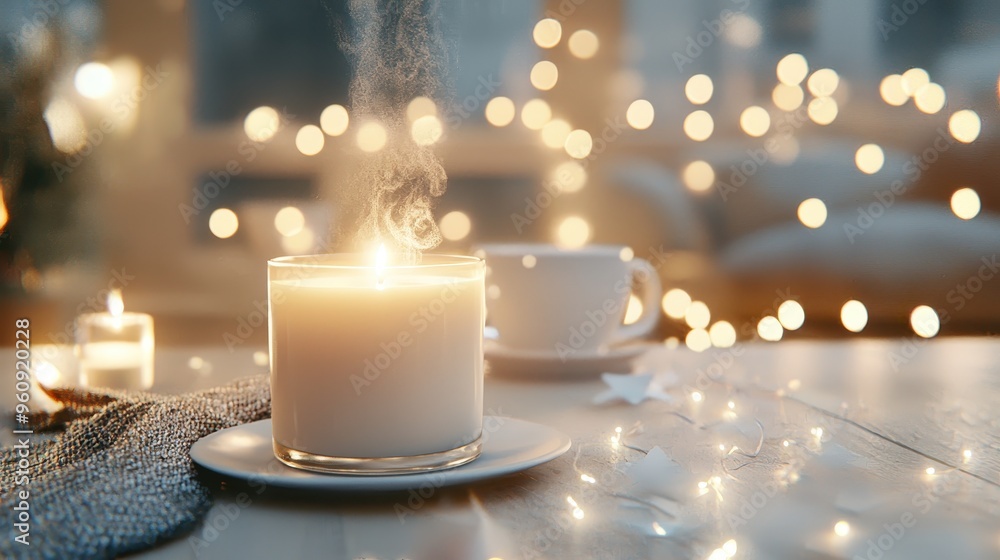 Cozy Candlelight with Warm Glow and String Lights Cozy Candlelight with Warm Glow and String Lights