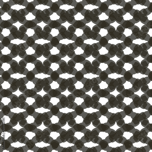 Transparent spots form intersecting plump stripes.