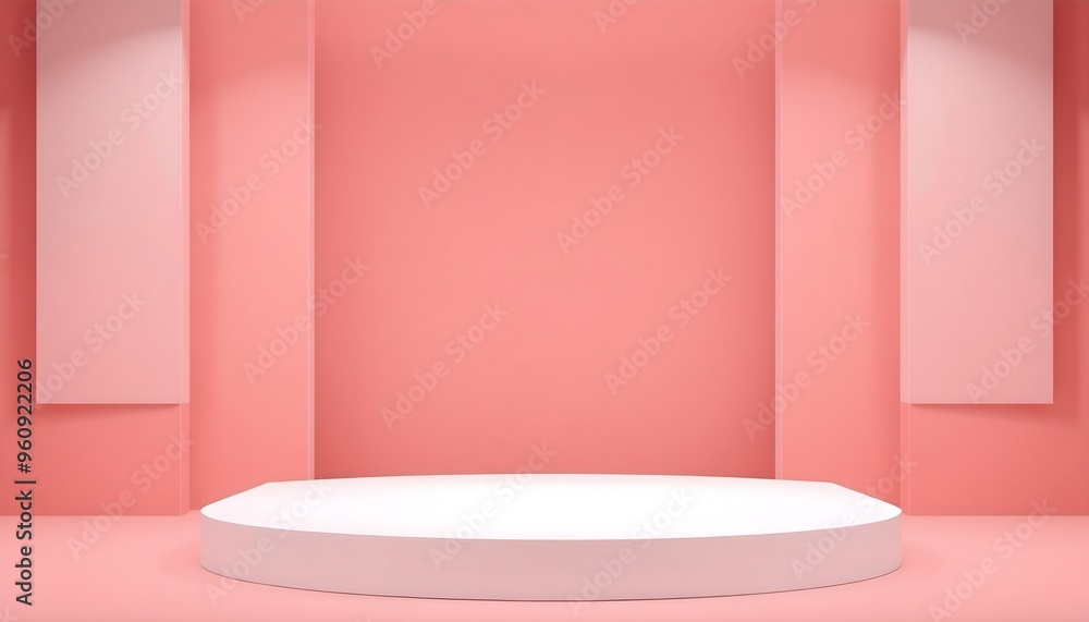 Pastel white podium pedestal with matte color background. Style-14 Pastel white podium pedestal with matte color background. Style-14
