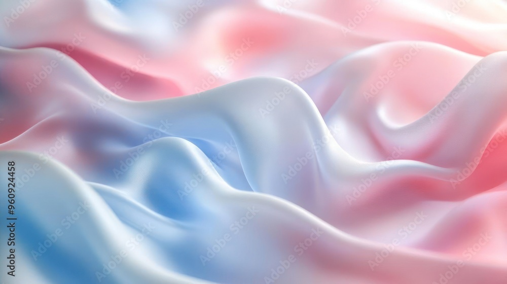 Obraz premium Colorful fabric texture in hues of pink, blue, and white, reminiscent of ocean waves.
